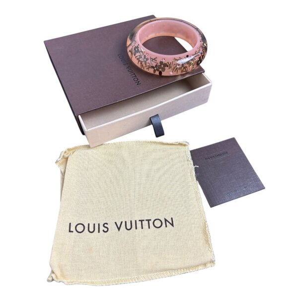 LOUIS VUITTON Pink & Gold LV Inclusion Bangle #290 - Picture 2 of 3